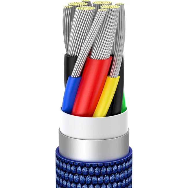 Кабель Baseus Crystal Shine Series Fast Charging Cable Type-C to Type-C 100W 1.2m CAJY000603 Blue - фото 3