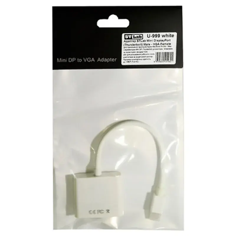 Перехідник ST-Lab Mini DisplayPort (Thunderbolt) Male - VGA Female, 1080P (U-999 white) - фото 3