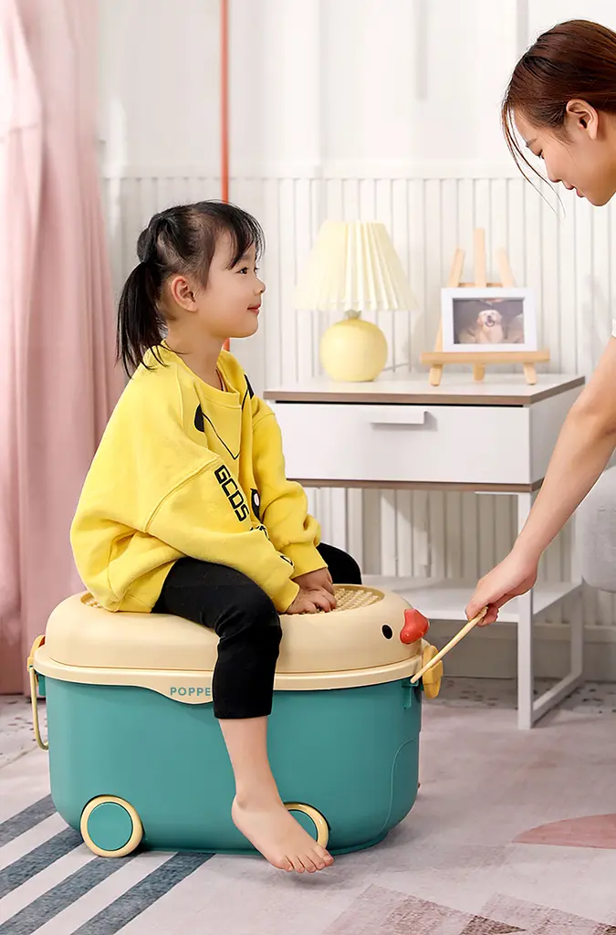 Многофункциональный ящик для хранения игрушек Poppet Утенок Блу на колесах средний (PP-001B-M) - фото 7