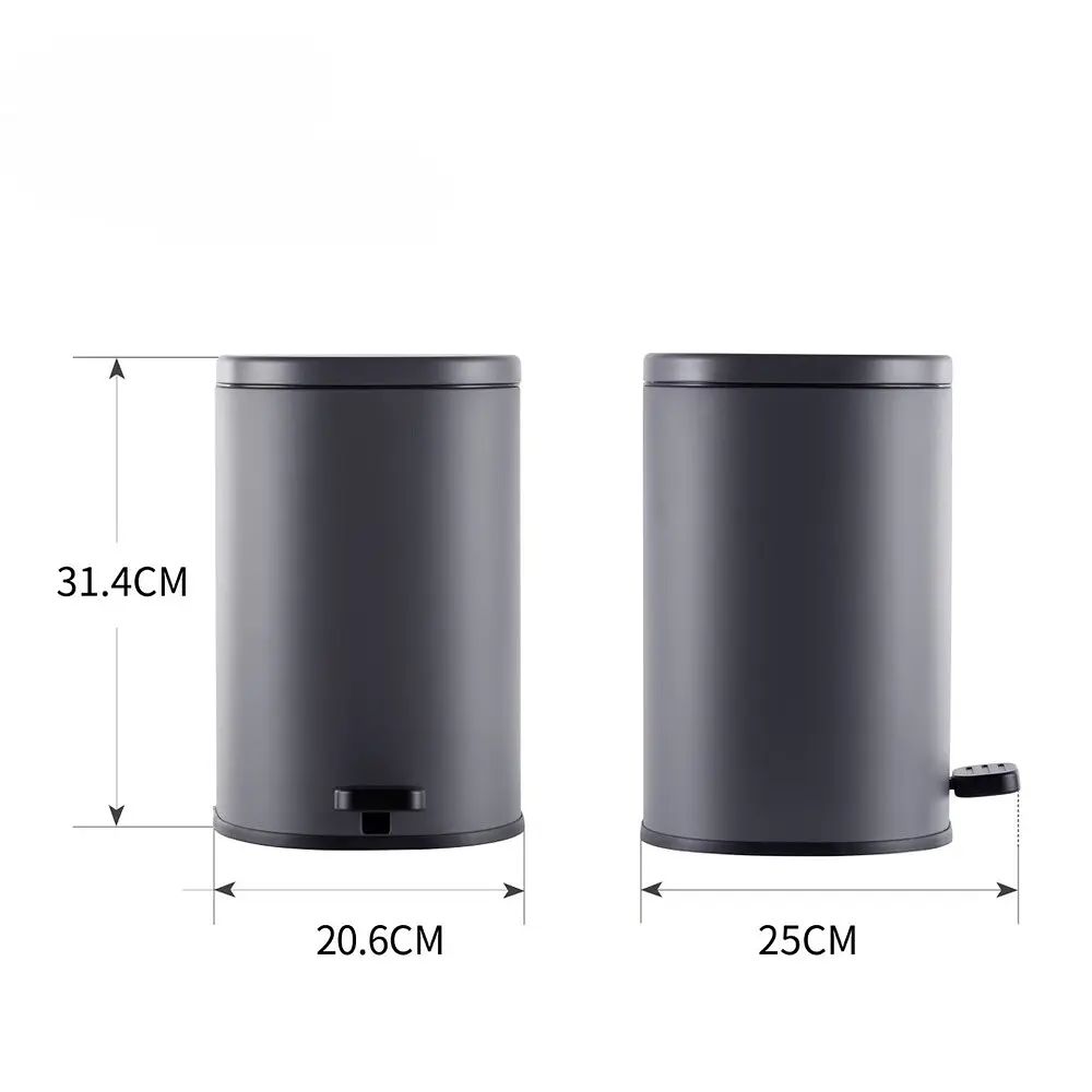 Відро для сміття з плавним закриттям овальне Mixxus Premium Olivary-TC0105 5 л graphite MI7063, Графит - фото 2
