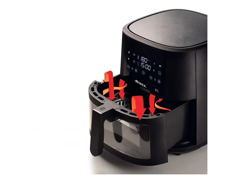 Мультипіч (аерофритюрниця) Ariete ad aria 9L con vetro Nero 4630/00 - фото 4