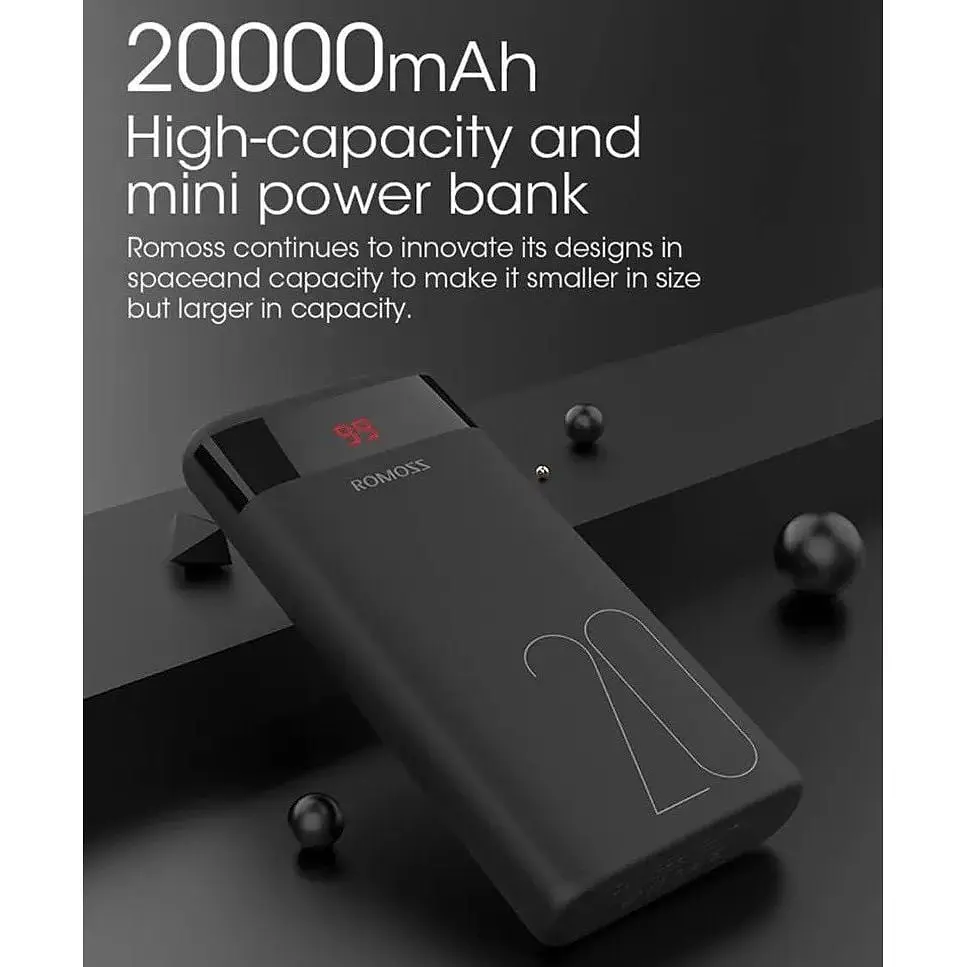 Павербанк Romoss 20000 mAh Ares20 чорний (PAS20-102-2135H)  - фото 8
