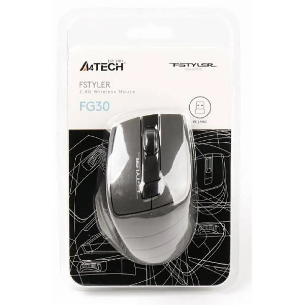 Бездротова миша A4Tech Fstyler FG30 Wireless Black/Grey (FG30 (Grey)) - фото 7