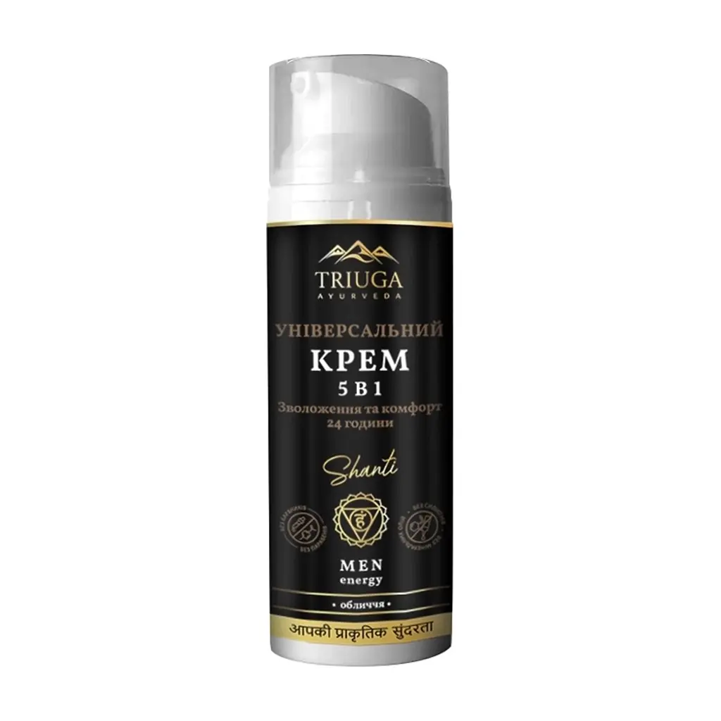 Крем для обличчя Triuga Shanti for men 5 в 1 Універсальний Зволоження та комфорт 24 години 50 мл (4820164642245)