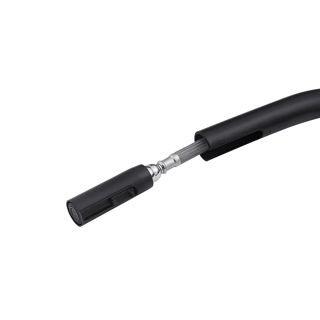 Смеситель для кухни с выдвижным изливом Kroner KRP Edelstahl Klassisch - SCH03915 Черный матовый - фото 9
