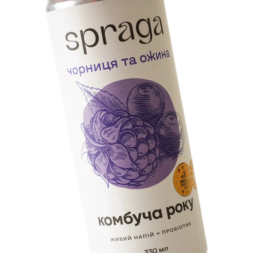 Напиток безалкогольный Spraga Комбуча Черника и ежевика слабогазированный непастеризованный 330 мл - фото 5