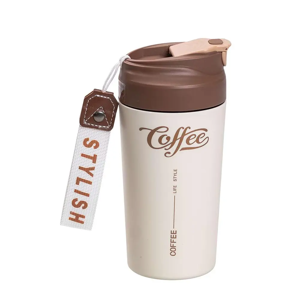 Термочашка Coffee 480 мл з керамічною колбою, коричневий Yiwu HP-14-14BR - фото 8