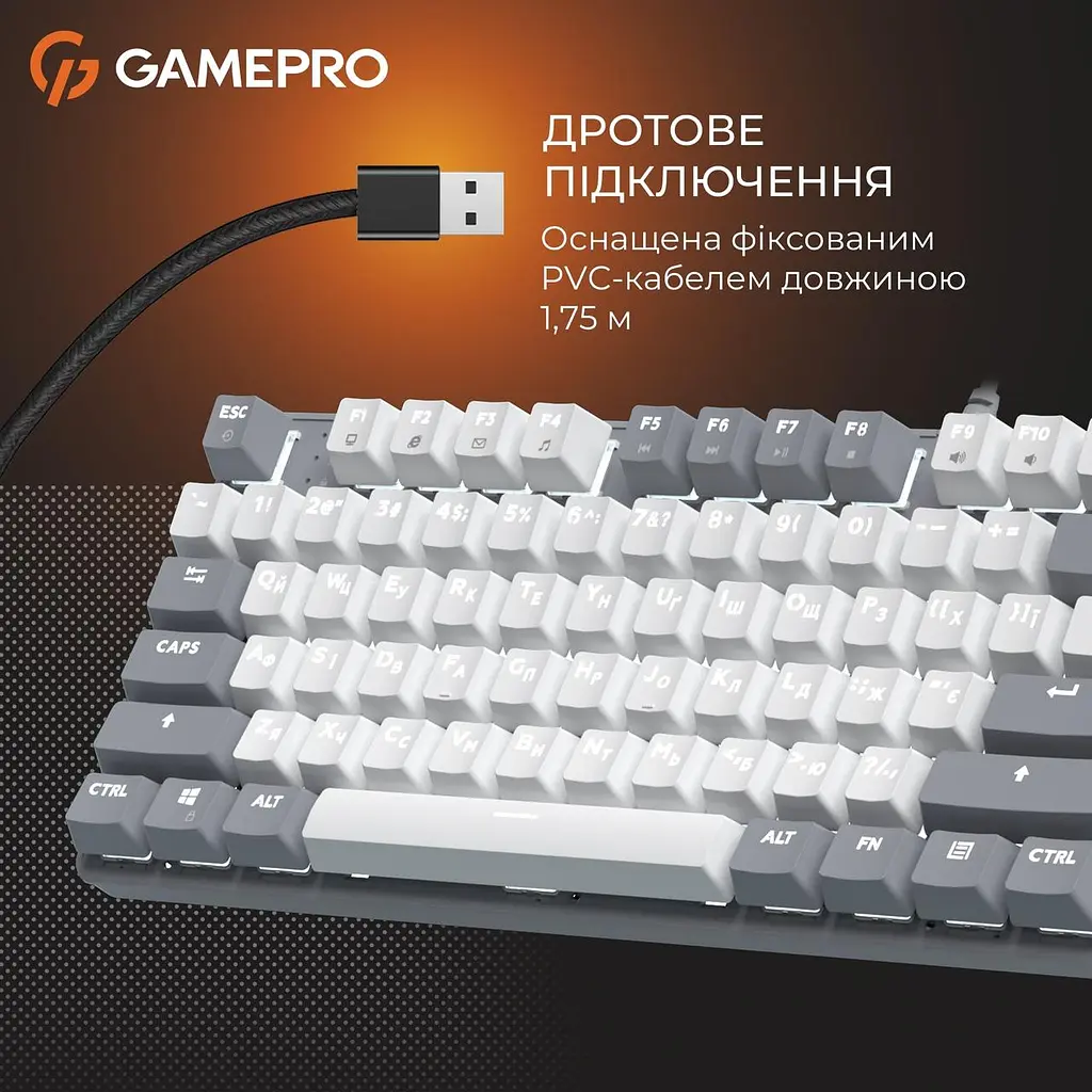 Клавіатура GamePro Genesis Metallic MK110G Outemu Червоний Swithes USB Сірий - фото 8