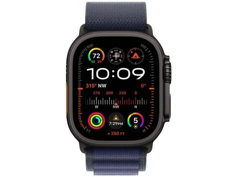 Ремешок Apple Alpine Loop Navy - Black Titanium Finish для Watch 44/45/46/49mm - Small (MYPW3) - фото 2