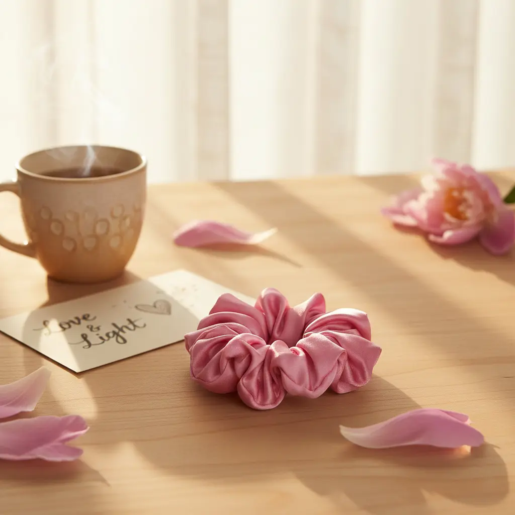 Набір з 5 штук шовкових резинок для волосся Чумацький Шлях - обери настрій - Choose Your Mood - Розмір L (1240-02) - фото 10