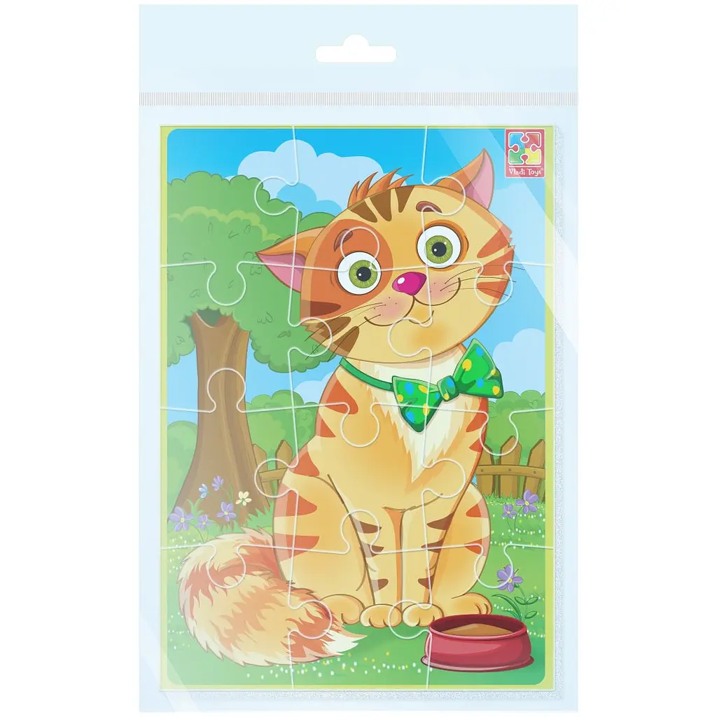 Мягкие пазлы Vladi Toys Малюк зможе А5 Кот 12 элементов (VT1103-91) - фото 2