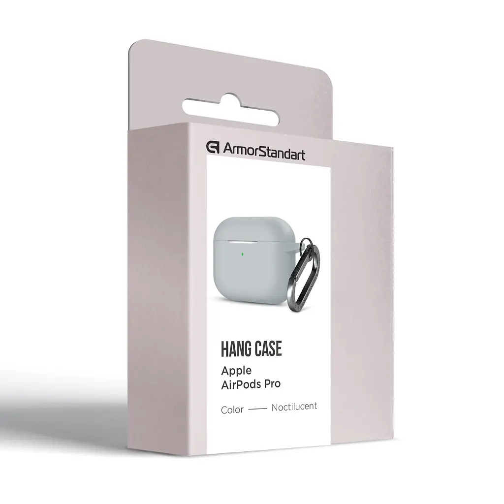 Силіконовий чохол для навушників Apple AirPods Pro, Hang Case, блакитний, ультратонкий захисний кейс товщиною 2 мм, захист від подряпин, пилу та ударів, компактний, з карабіном для кріплення, ArmorStandart (ARM56060) - фото 8