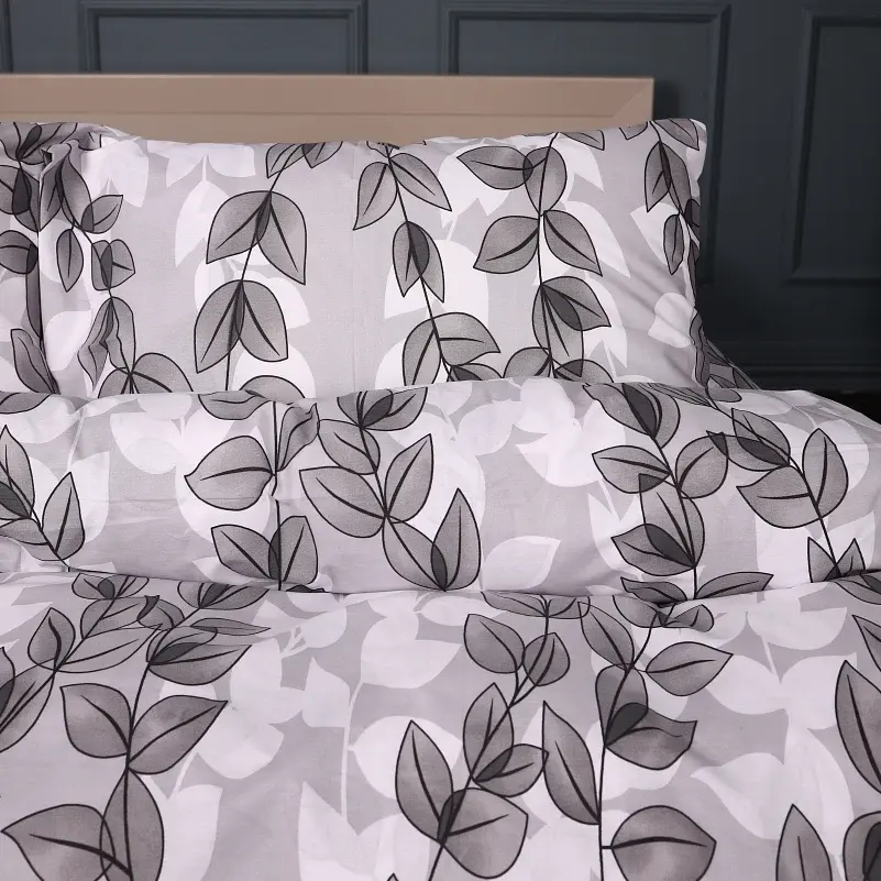 Наволочка MirSon Ranforce Elite 17-0695 Silver Foliage 70х70 см бело-серая (2200010452808) - фото 3