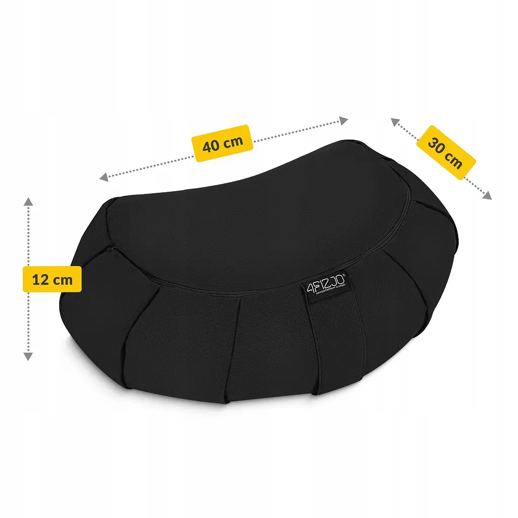 Подушка для йоги та медитації 4FIZJO Zafu напівкругла 40 x 30 x 12 см Black (P-5907739315519) - фото 8