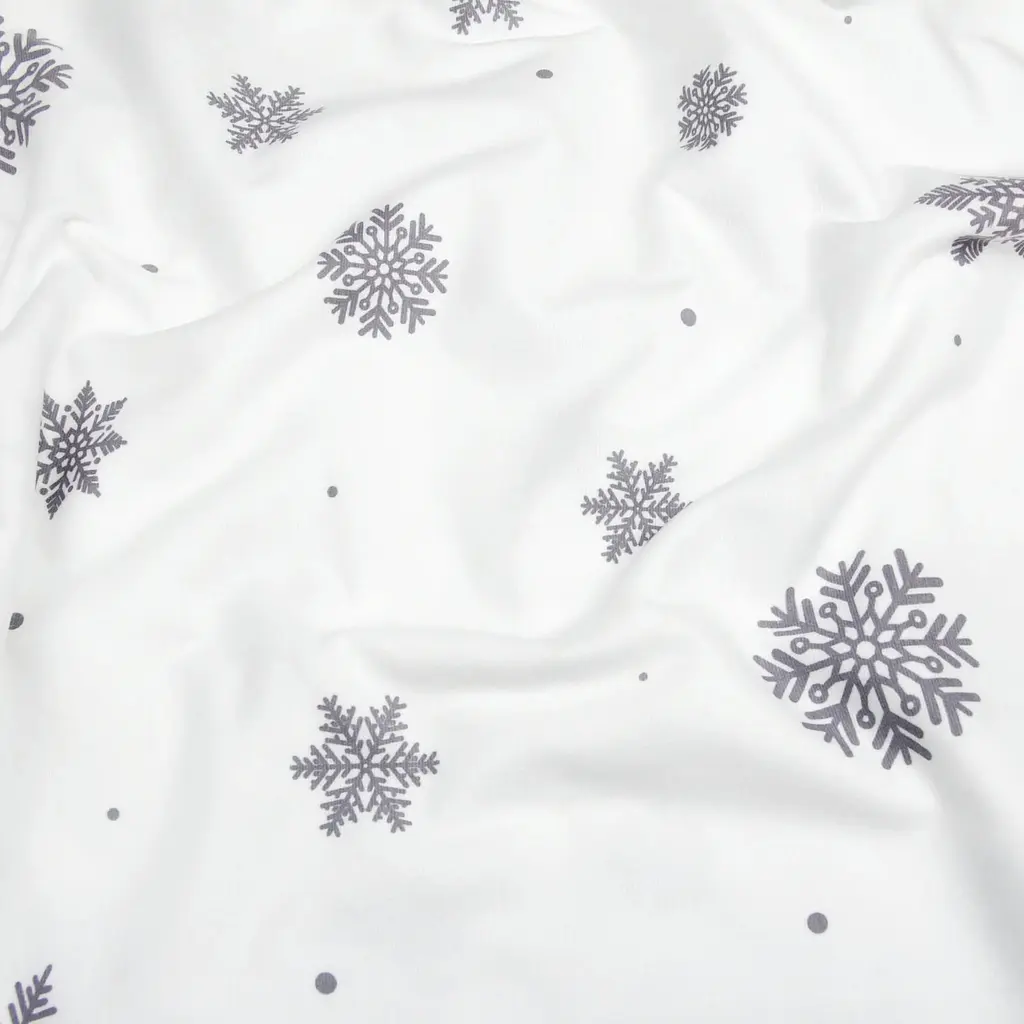 Наволочка Cosas Snowflakes silver фланелева 70х70 см срібляста (Flannel_SnowflakesSilver_70x70) - фото 4