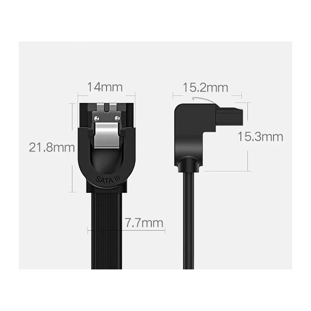Кабель для передачі даних SATA 3 Data Cable 0.5m 90° corner US217 Black Ugreen (30797) - фото 8
