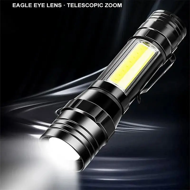 Акумуляторний ліхтар X-Balog BL-T6-19S XPE+COB Zoom світлодіодний ручний - фото 4