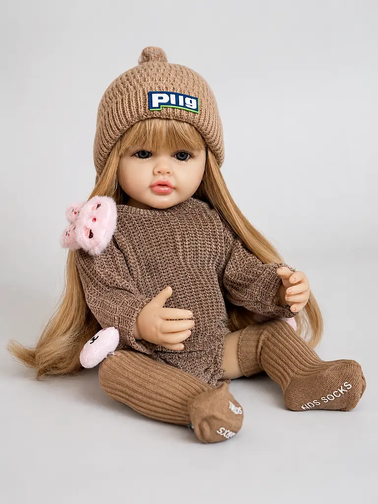 Реалістична Кукла Реборн 55 см повністю вінілова Doll Reborn Baby К0100305 - фото 5