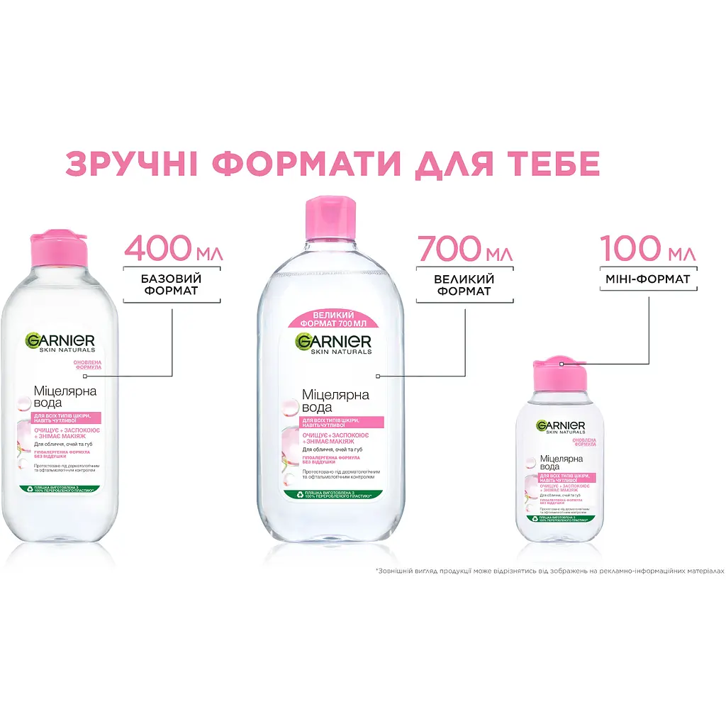Міцелярна вода Garnier Skin Naturals 1.6 л (4 шт. х 400 мл)  - фото 7