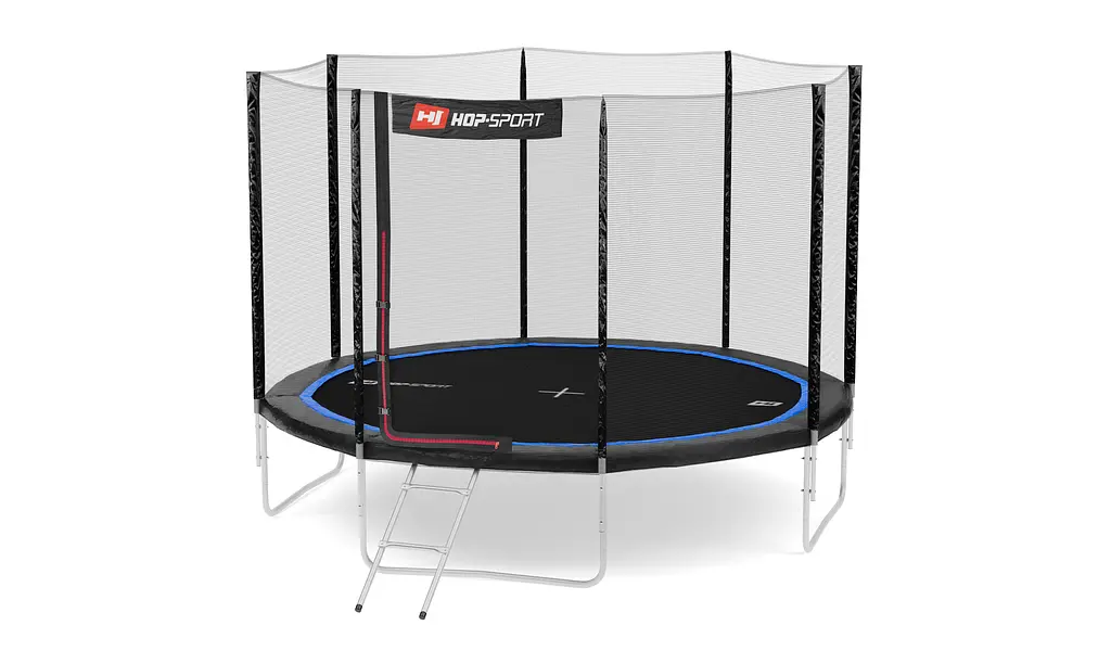 Батут Hop-Sport 12ft (366см) чорно-синій з зовнішньою сіткою - фото 5