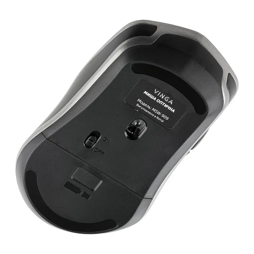 Мишка Vinga MSW-909 Silent black-grey - фото 7