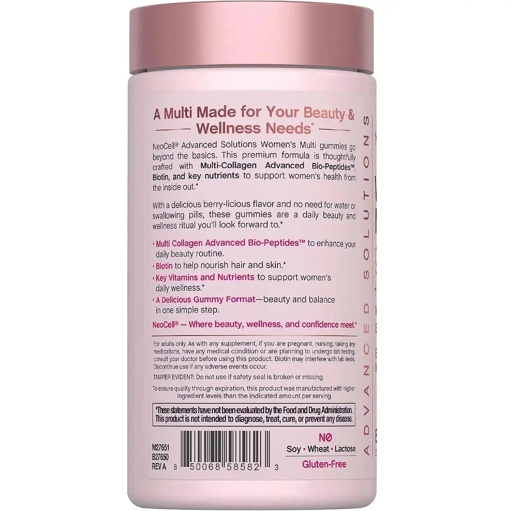 Мультивітаміни для жінок з колагеном Neocell Womens Multivitamin Multi Collagen Advanced Bio-Peptides смак ягід 80 жувальних цукерок - фото 3