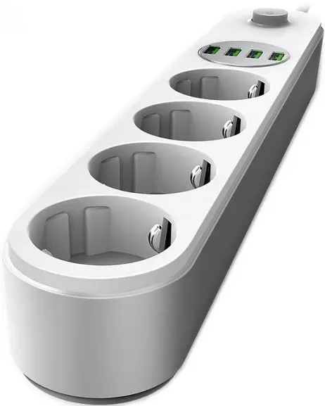 Фільтр-подовжувач мережевий СolorWay 2м 4 розетки 4USB white (CW-CHE44W) - фото 3
