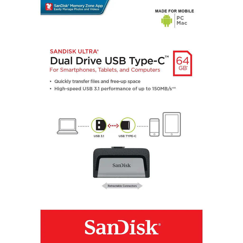 USB флеш накопичувач SanDisk 64GB Ultra Dual USB 3.0/Type-C (SDDDC2-064G-G46) - фото 12