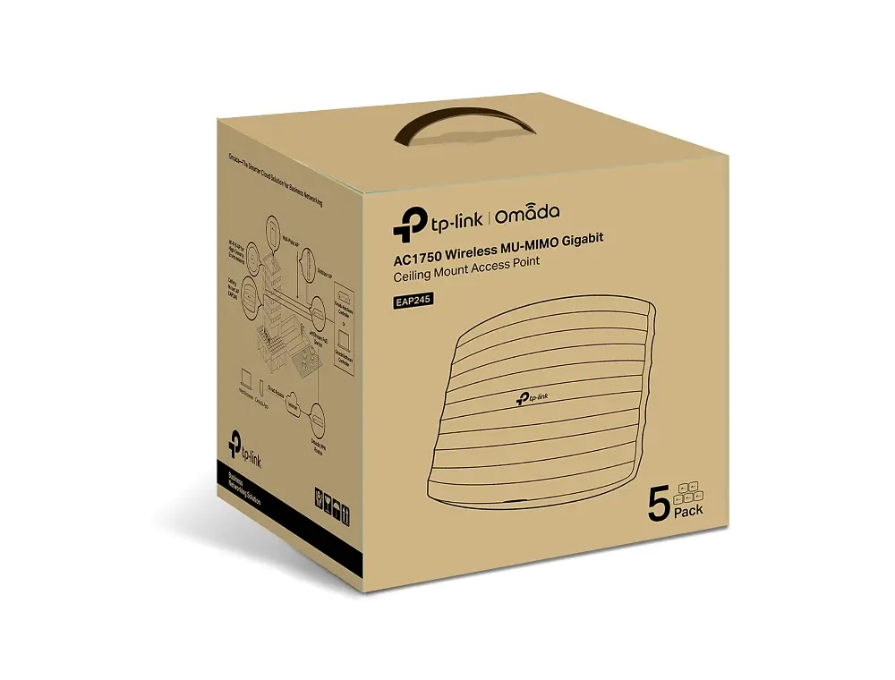 TP-Link Точка доступу EAP245 AC1750 1xGE LAN PoE MU-MIMO стел. 5 шт. - фото 6