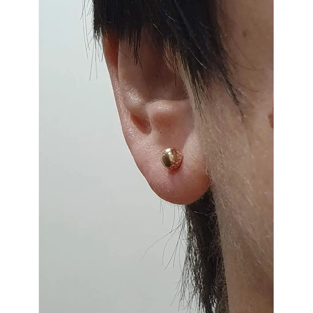 Золотые серьги-пуссеты Favoritum с алмазной гранью. 210115_5_2А - фото 2