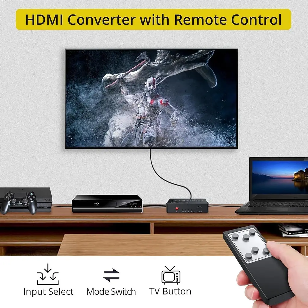 HDMI-перемикач Proster 3×1 з аудіоекстрактором, PIP та пультом ДК, 4K - фото 5