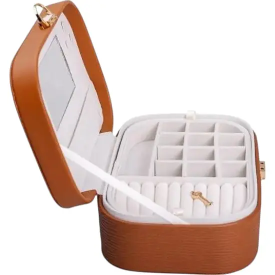 Скринька-органайзер для прикрас Yiwu із замком 26х18х9.5 см теракот HP-5-1BR - фото 4
