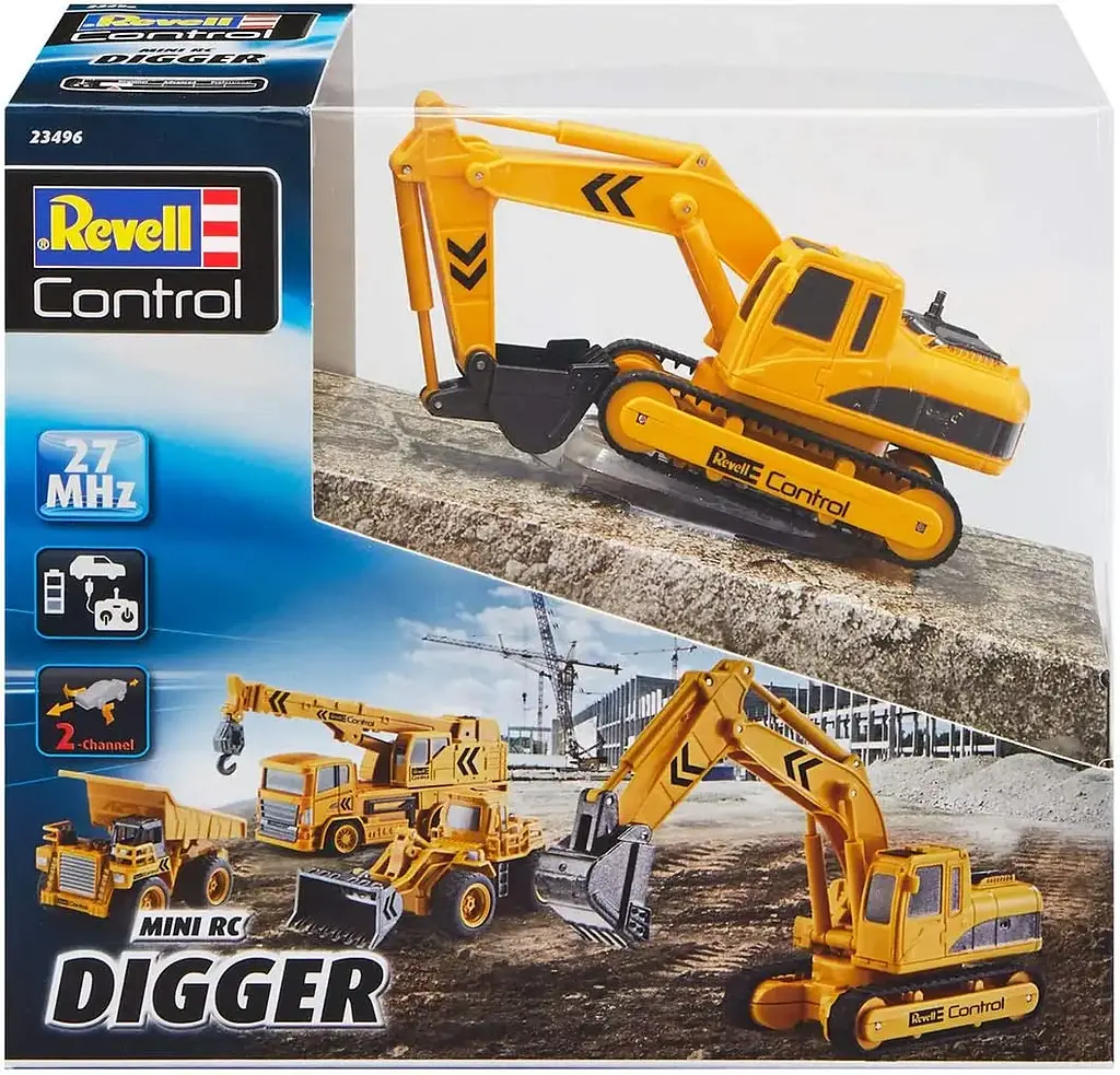 Экскаватор Revell Mini RC Digger с одноковшовой лопатой на управлении желтый 23496 - фото 2