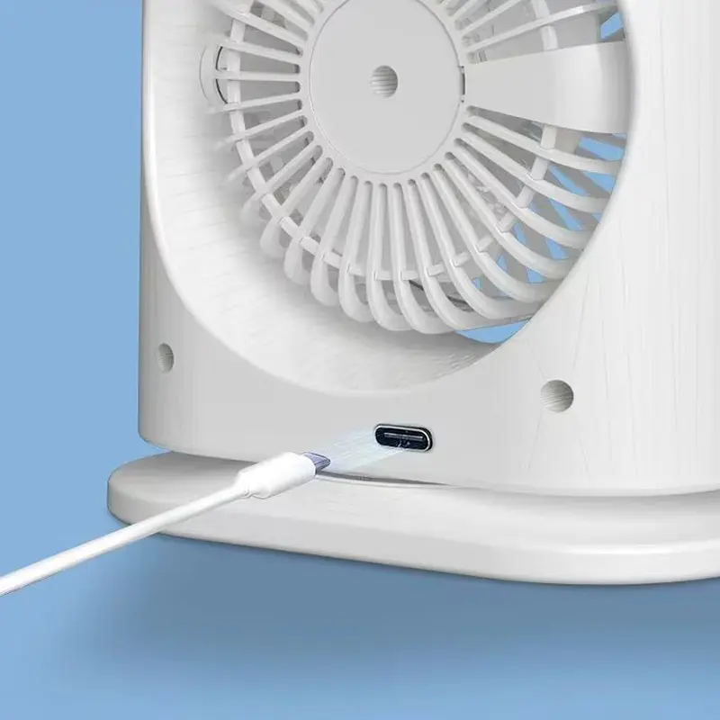 Настільний вентилятор F12 Spray Dual-Fan 2in1 з водяним охолодженням 1800mAh White - фото 4