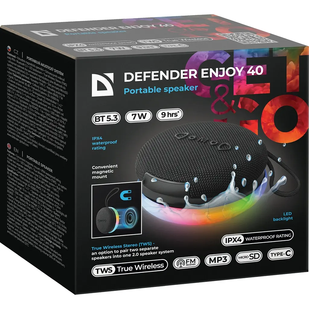 Акустична система 1.0 Defender Enjoy 40 7Вт Magnet/BT/IPX4/FM/TF/TWS - фото 7