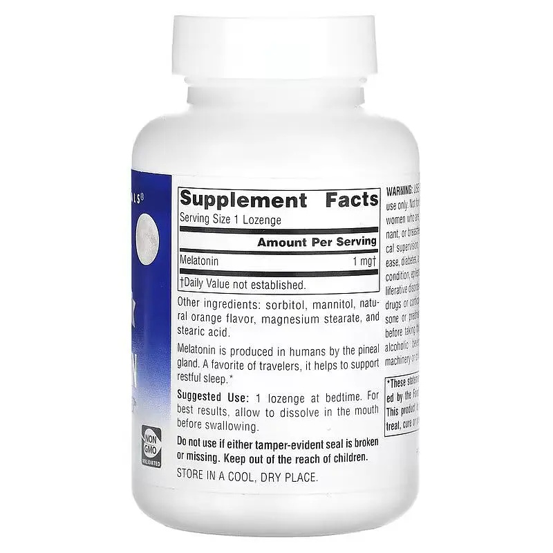 Натуральная добавка Source Naturals Melatonin 1mg Sleep Science Мята 100 леденцов - фото 2