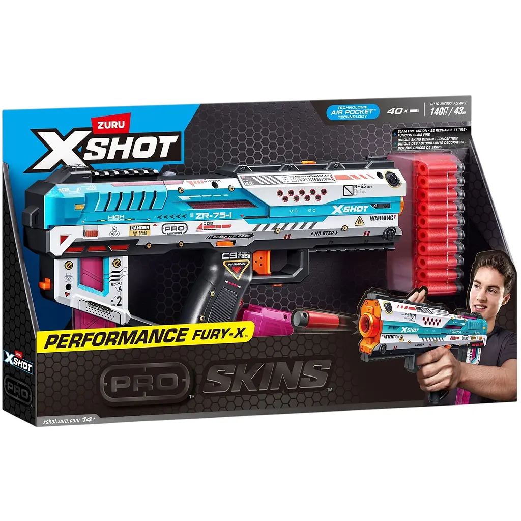 Бластер X-Shot Skins Pro Series Fury-X быстрострельный 40 патронов (36772R) - фото 5