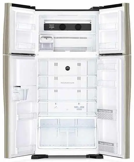 Холодильник з верхньою морозильною камерою Hitachi R-W720PUC1GBK чорне скло (R-W720PUC1GBK) - фото 2