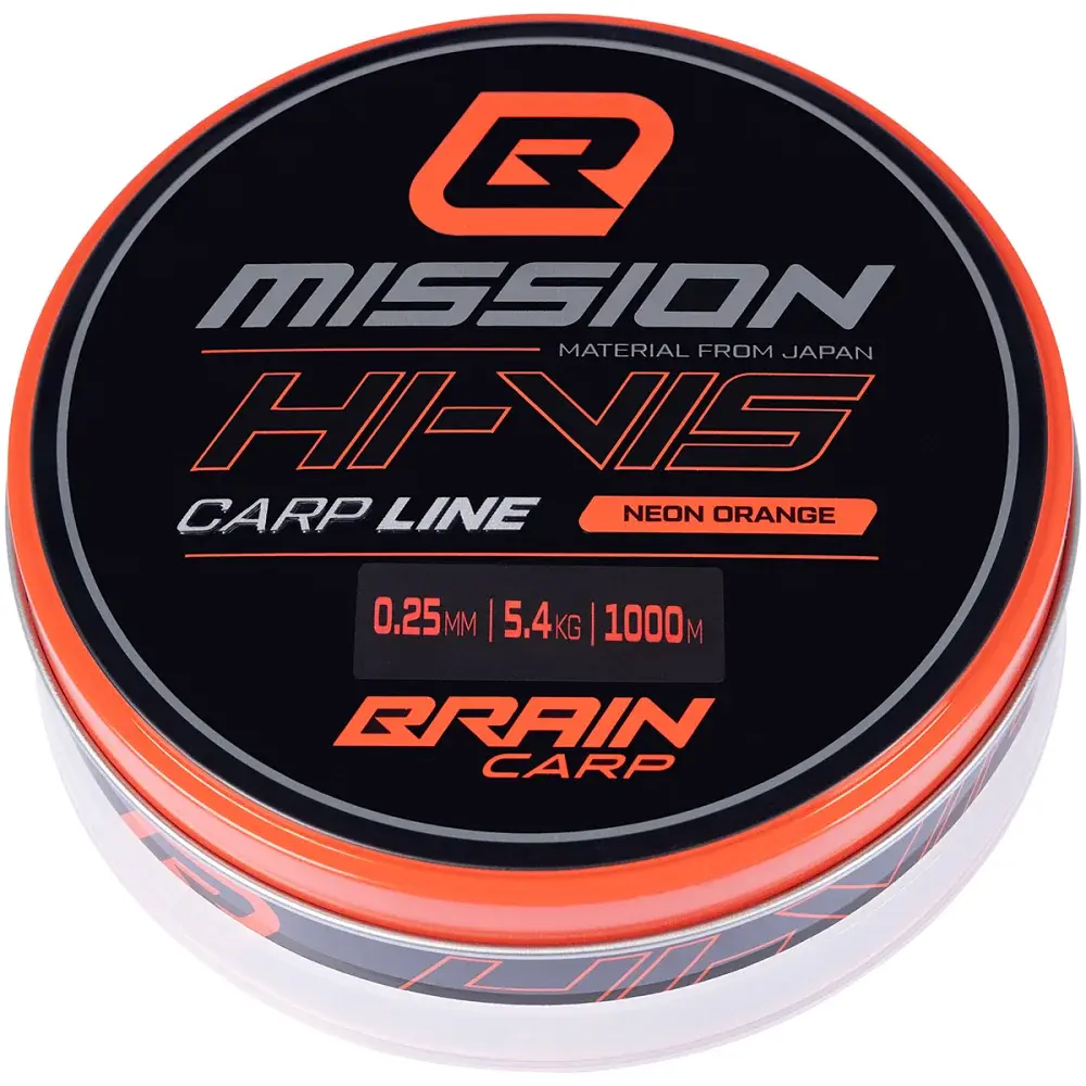 Волосінь Brain Mission Carp Line (Neon Orange) 1000m 0.25mm 5.4kg - фото 2