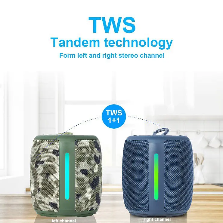 Портативная колонка ретро Kisonli Q17 Bluetooth 1800mAh 8Вт Camouflage - фото 4