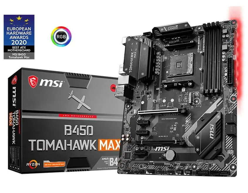 Материнская плата MSI B450 Tomahawk Max (B450 TOMAHAWK MAX) (Socket AM4, AMD B450, ATX) Б/у - фото 5