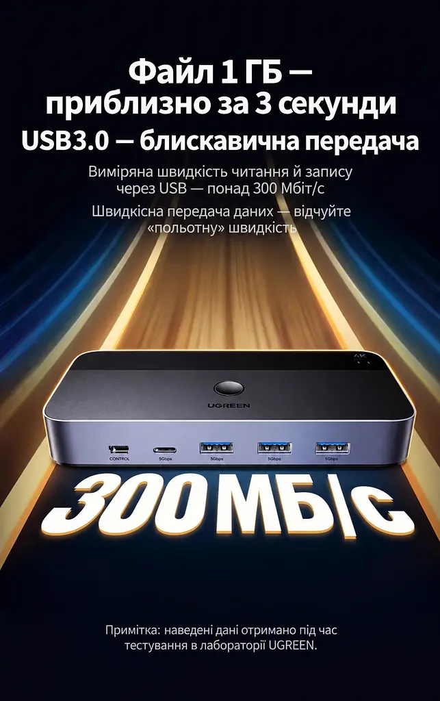HDMI KVM-перемикач UGREEN CM664 2 ПК зі спільними монітором клавіатурою й мишею входи HDMI та USB-B 4K 60 Гц 3840 × 2160 для периферії USB 3.0 3 USB-A та 1 USB-C (35765) - фото 12