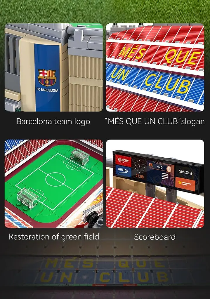 Конструктор стадіон Cada Fc Barcelona Camp Nou Spotify  Barca La Liga стадіон Барселони для дітей та дорослих, 728 деталей - фото 4