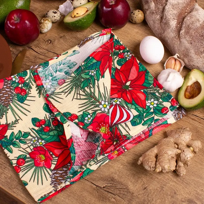 Полотенце вафельное MirSon №513 Waffle Winter flowers 50х30 см (2200006723530) - фото 3