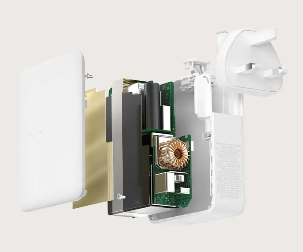Зарядний пристрій мережевий Belkin 140Вт 3хUSB-С GAN PD PPS, USB-A, білий - фото 5