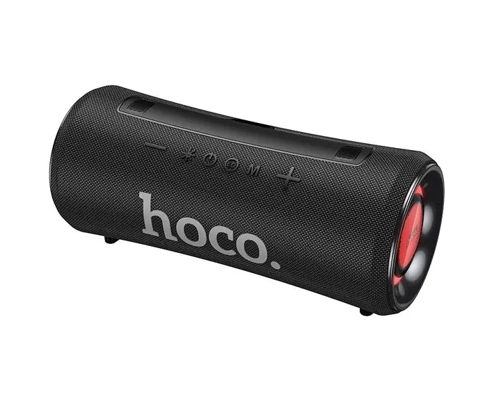 Колонка портативная Hoco HA10 Oleada с LED-подсветкой черная - фото 2