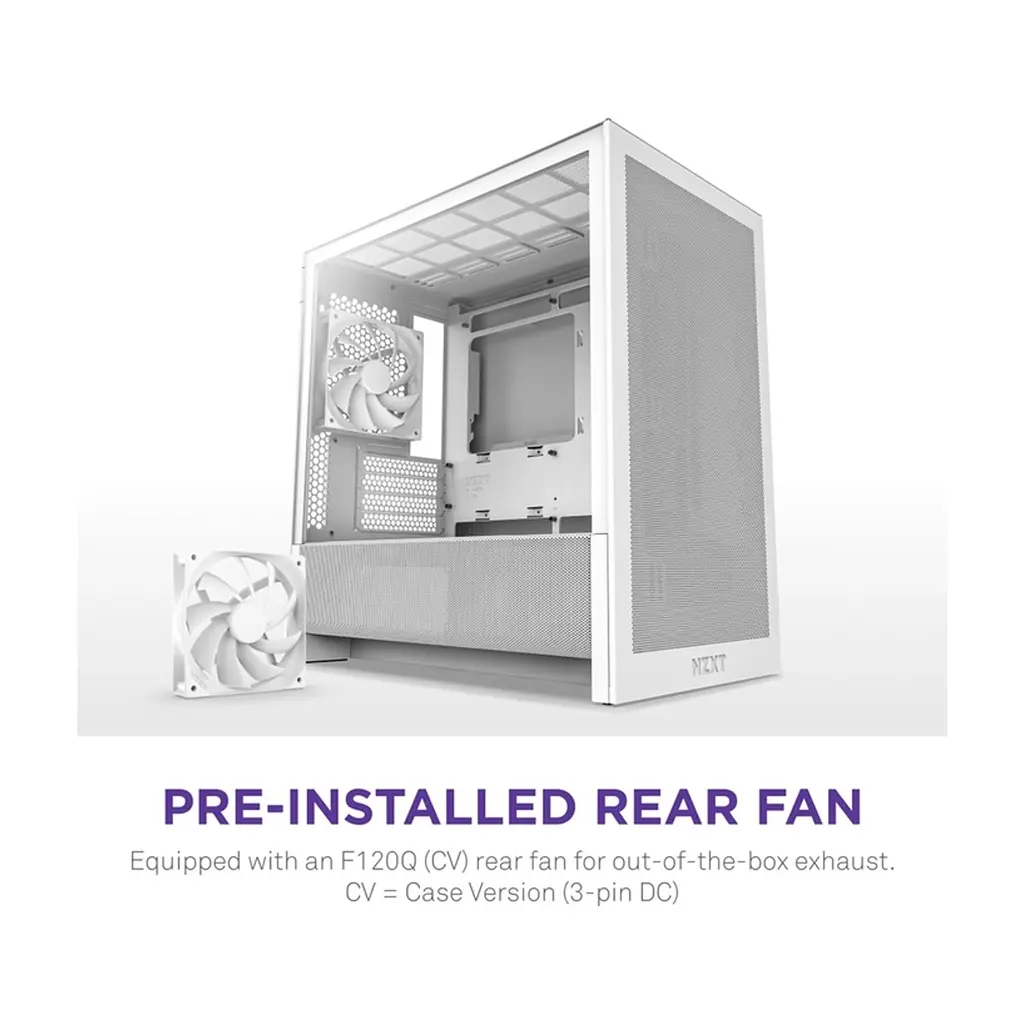 Корпус для ПК NZXT H3 Flow All White (CC-H31FW-01) - фото 9