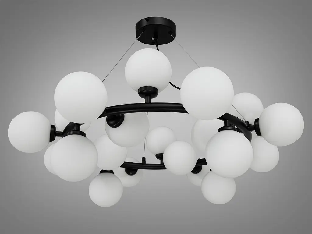 Люстра стельова Diasha LQ7063/20BK Loft "Бульбашки", 20 плафонів, 220V, G9, чорний, сучасний стиль для коридору, вітальні, кухні - фото 2