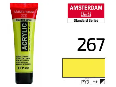 Краска акриловая Amsterdam 267, AZO Желтый лимонный 20 мл - фото 2