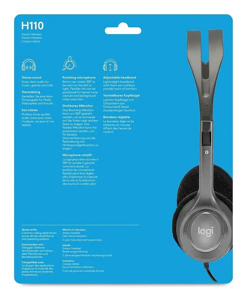 Комп'ютерна гарнітура Logitech H110 Silver (981-000271) - фото 6